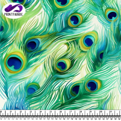 Peinture abstraite de plumes de paon colorées