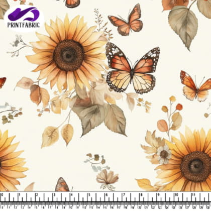 Tournesols et papillons dans la nature