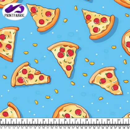 Motif de pointes de pizza sur fond bleu