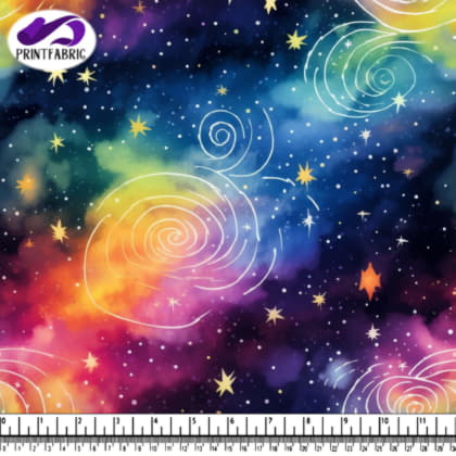 Galaxie Colorée avec Étoiles et Spirales