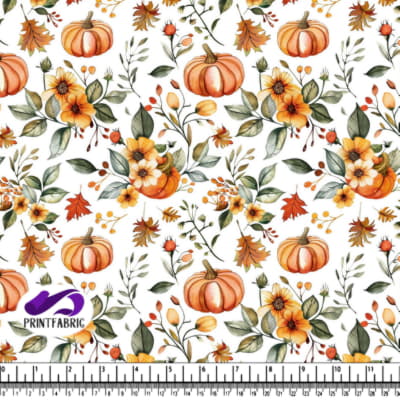 Motif Floral Automnal avec Citrons