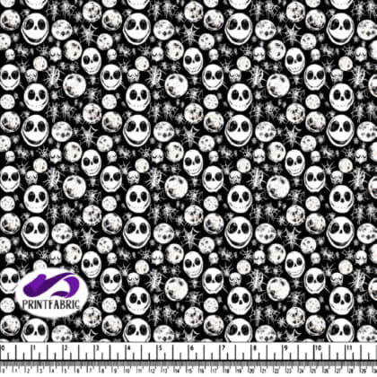 Motif Noir et Blanc de Crânes et Araignées