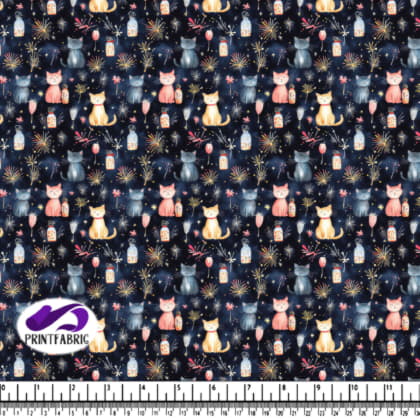 Chat Fantaisiste et Feux d'Artifice