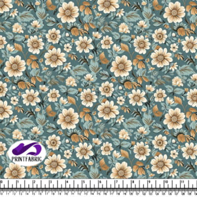 Motif floral teal et beige pour la décoration intérieure