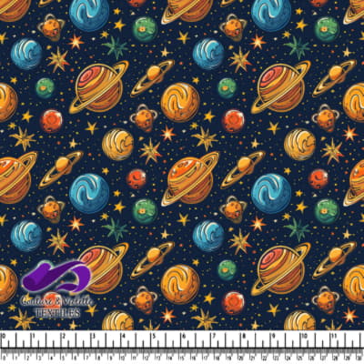 Planètes Colorées et Étoiles