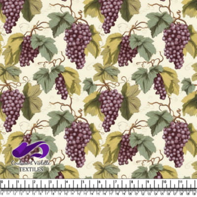 Grape Pattern with Leaves and Vines