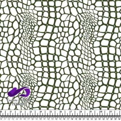 Green and White Crocodile Skin Pattern