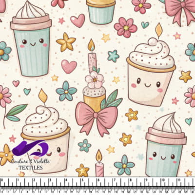 Glace joyeuse dans une tasse avec une touche de aquarelle ludique