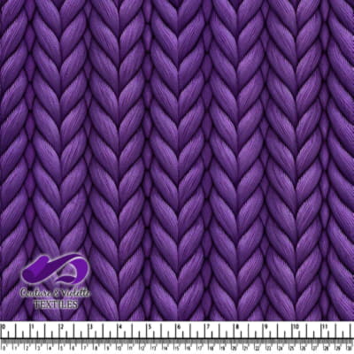 Purple chunky knitted fabric texture
