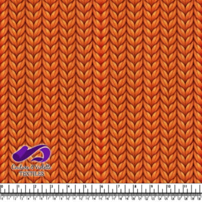 Orange knitted fabric pattern