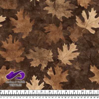 Brown and beige autumn maple leaves pattern