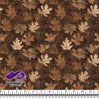 Brown and beige autumn maple leaves pattern