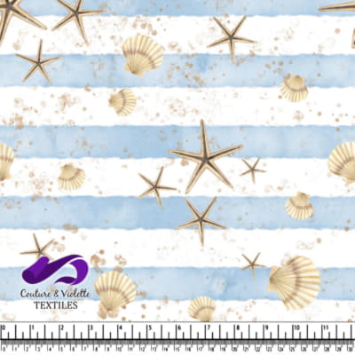 Tissu Rayé Bleu et Blanc