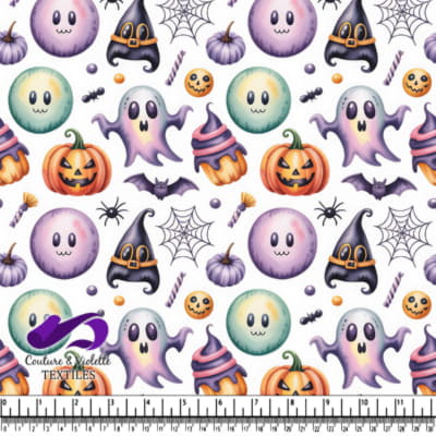 Motif d'Halloween aquarelle coloré avec fantômes et citrouilles