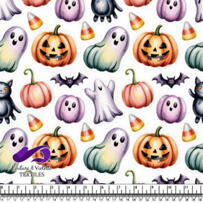 Pumpkins ghosts bats black cats and candy corn