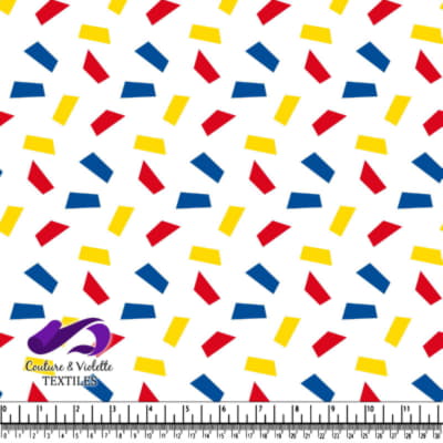 Colorful geometric shapes pattern on white backgroud