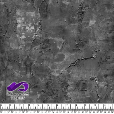 Tissu texturé gris avec motif craqué et marbré