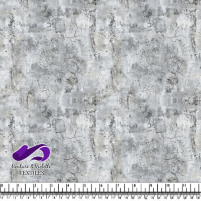 Tissu texturé en béton gris craquelé