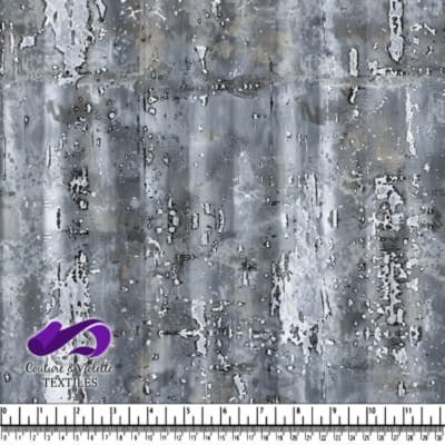 Texture métallique grise avec des stries verticales et de la peinture écaillée