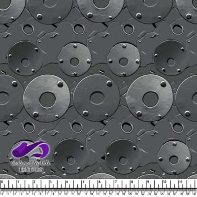 Motifs géométriques et circulaires en relief gris