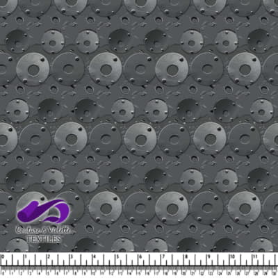 Motifs géométriques et circulaires en relief gris