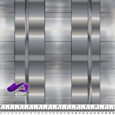 Metallic silver striped with reflective details