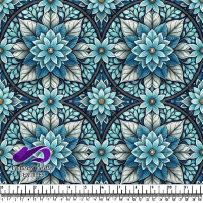 Blue and White Floral Mandala Pattern Design
