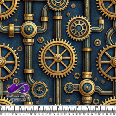Motif Mécanique : Engrenages et Tuyaux Steampunk