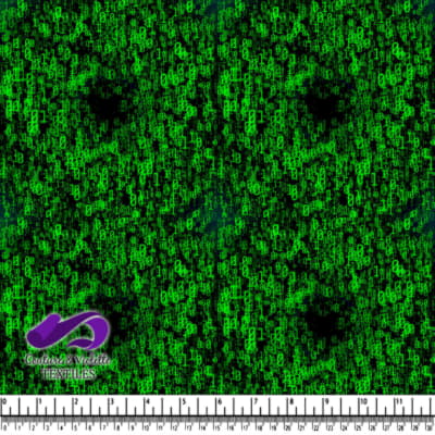 Digital Matrix Code Background with Glowing Green Numbers