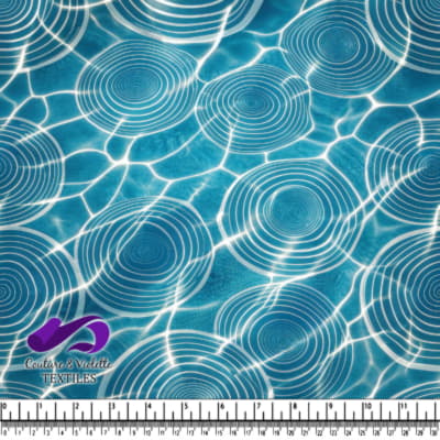 Blue Water Ripple Pattern Textile Design