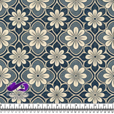 Motif floral vintage avec des fleurs crème