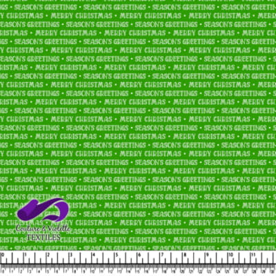 Tissu vert avec Joyeux Noël et Meilleurs Vœux