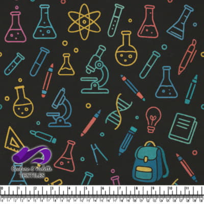 Colorful science and school supplies
