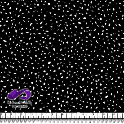 Tissu noir avec des petits points blancs éparpillés