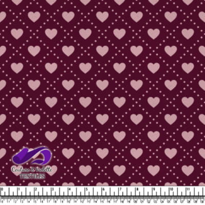 Pink hearts and white dots pattern