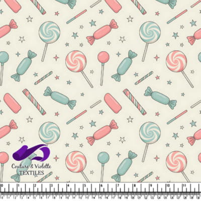Bonbons et sucettes en couleurs pastel