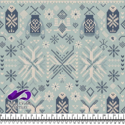 Motif de tricot nordique traditionnel bleu et blanc avec flocons de neige