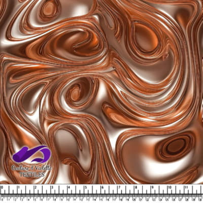 Shiny copper metallic abstract swirls pattern