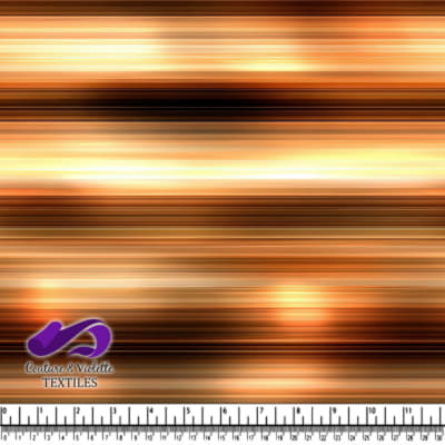 Copper and bronze horizontal striped abstract fabric pattern with bright highlights