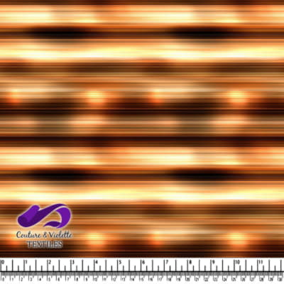 Copper and bronze horizontal striped abstract fabric pattern with bright highlights