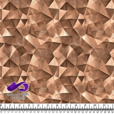 Texture de foil froissé géométrique en cuivre métallisé