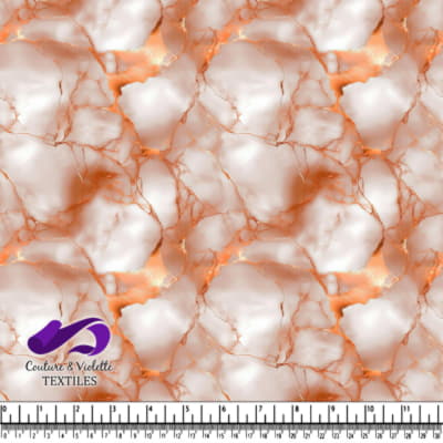 Impression de marbre doux en pêche et blanc