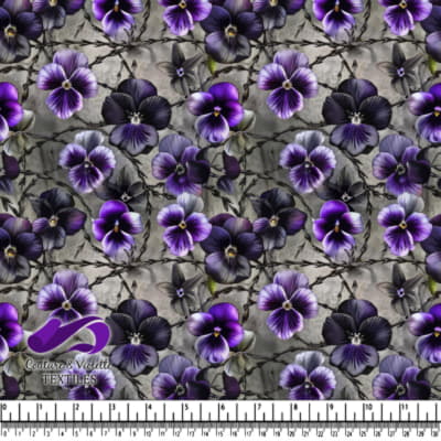 Fleurs de pensée violettes et noires
