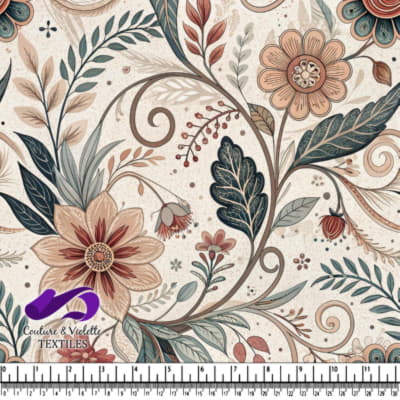 Vintage floral pattern with earthy tones