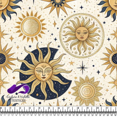 Motif solaire céleste vintage avec étoiles et éléments cosmiques