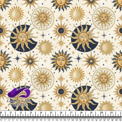 Motif solaire céleste vintage avec étoiles et éléments cosmiques