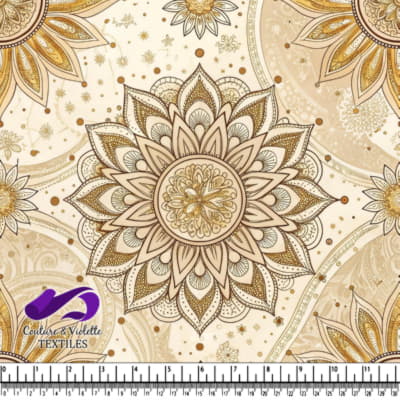 Élégant mandala floral beige et doré