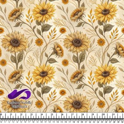 Vintage sunflower floral pattern