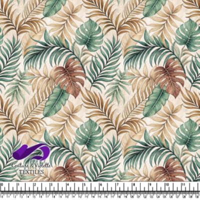 Tropical palm and monstera leaves pattern