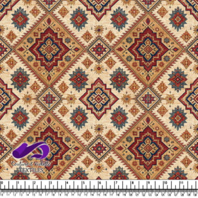 Traditional Aztec geometric pattern with shapes